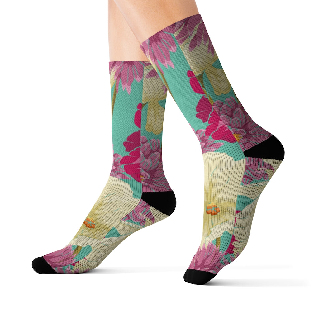 Assorted flower unisex  Sublimation Socks