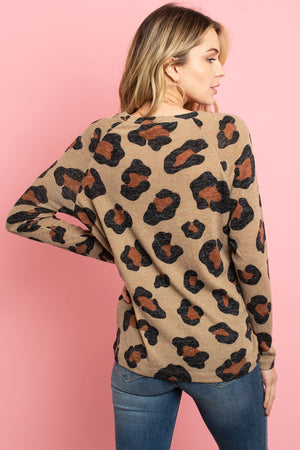 Mirr Hair Leopard Print Long Sleeved Top