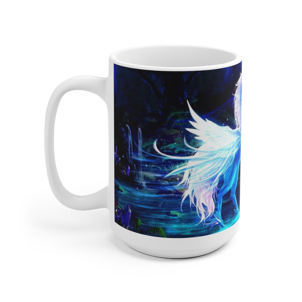 Blue Pegasus fantasy White Ceramic Mug