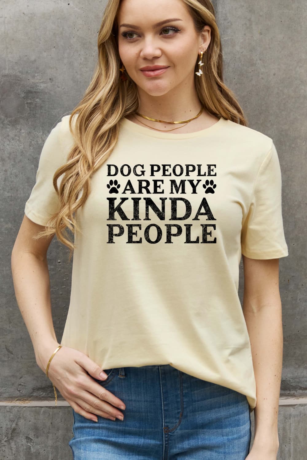Simply Love Full Size DOG PEOPLE ARE MY KINDA PEOPLE Graphic Cotton Tee