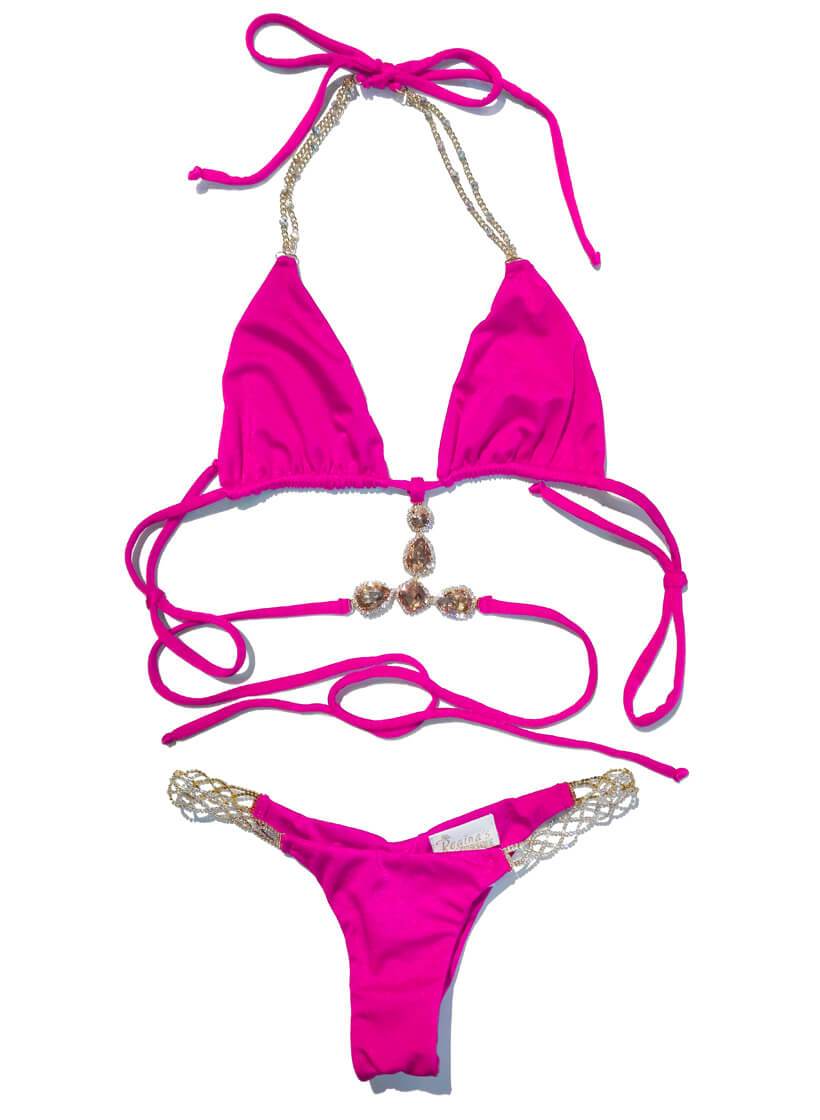 June Strappy Triangle Top & Tango Bottom - Pink