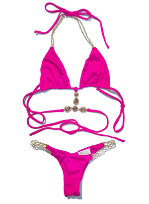 June Strappy Triangle Top & Tango Bottom - Pink