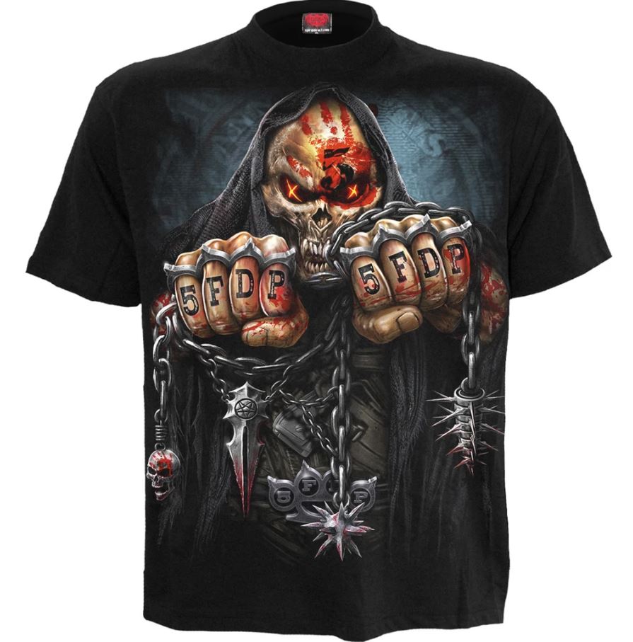 Spiral direct five finger death punch game over mens gothic band short sleeve t shirt