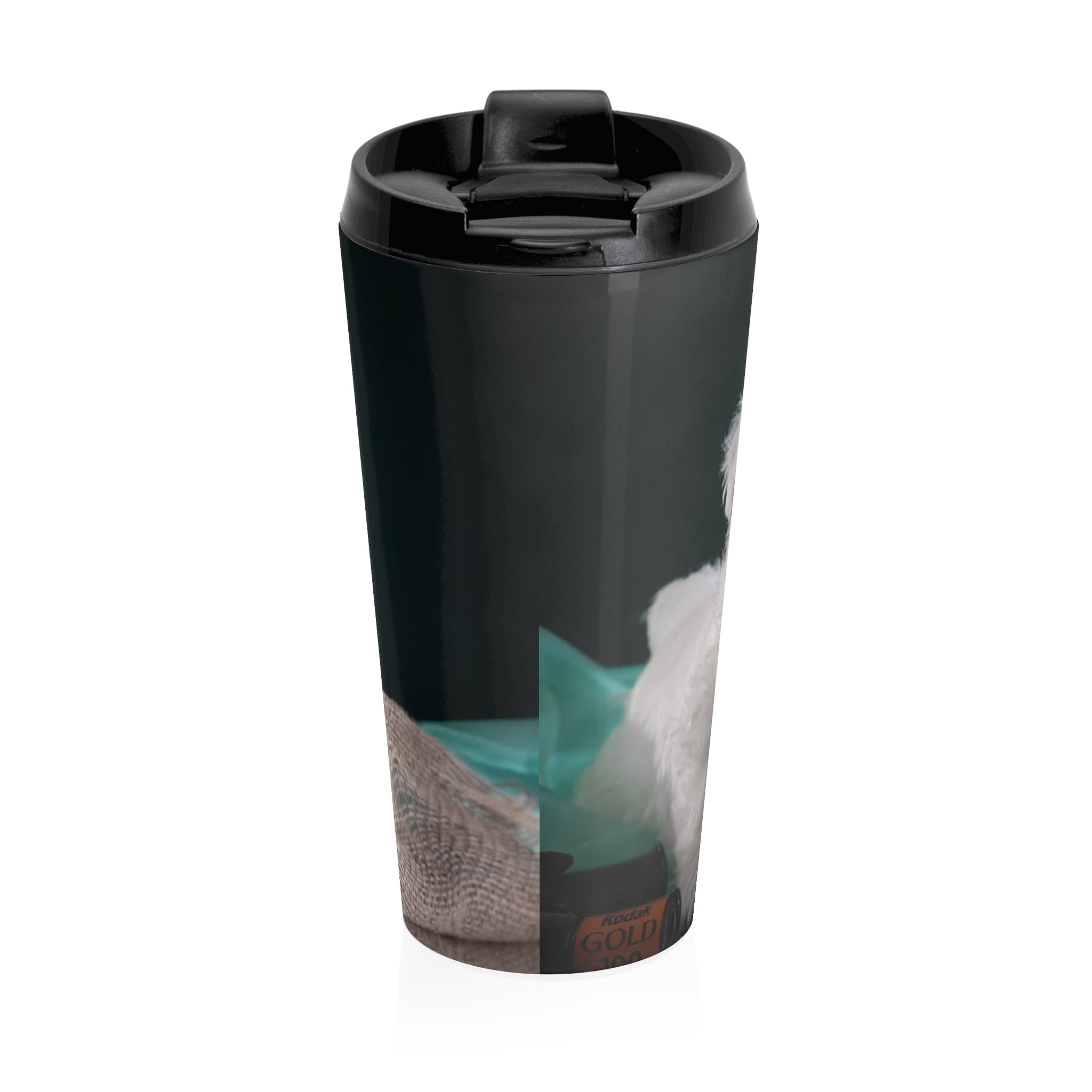 Puppy Photographer cute wraparound  Stainless Steel Travel Mug