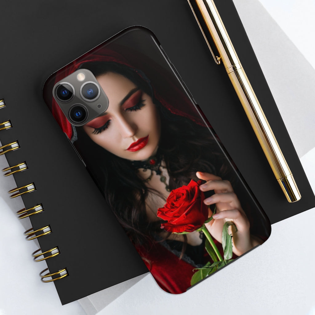 Mystical beautiful woman with rose Case Mate Tough Phone Cases