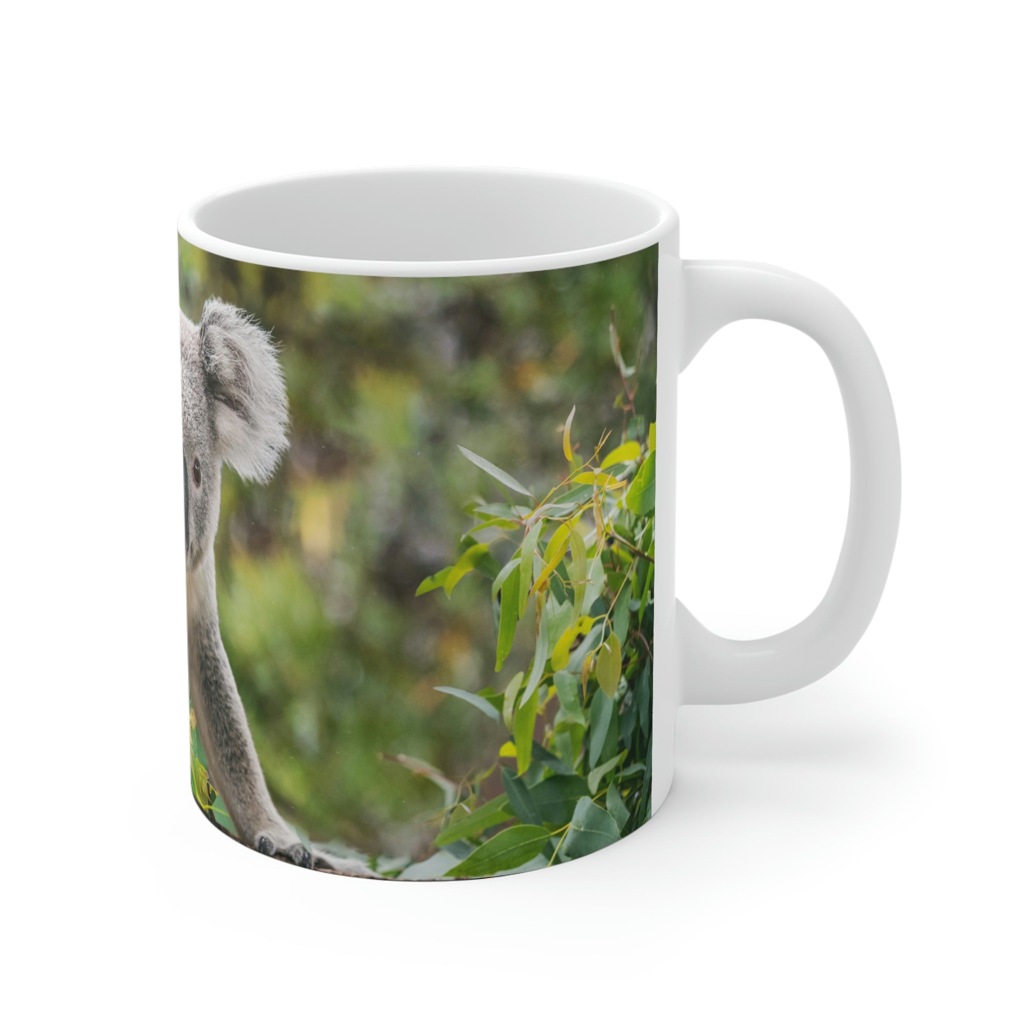 Koala on tree branch White Ceramic Mug