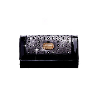 Sparkle of Hearts Envelope Shaped Womens Wallet With Phone Holder