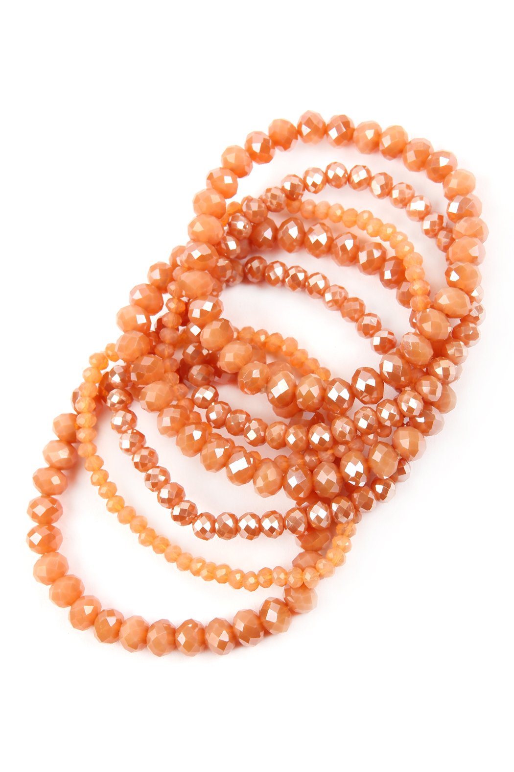 Hdb2750 - Seven Lines Glass Beads Stretch Bracelet