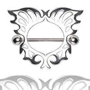 316L Surgical Steel Nipple Shield With Butterfly Shield