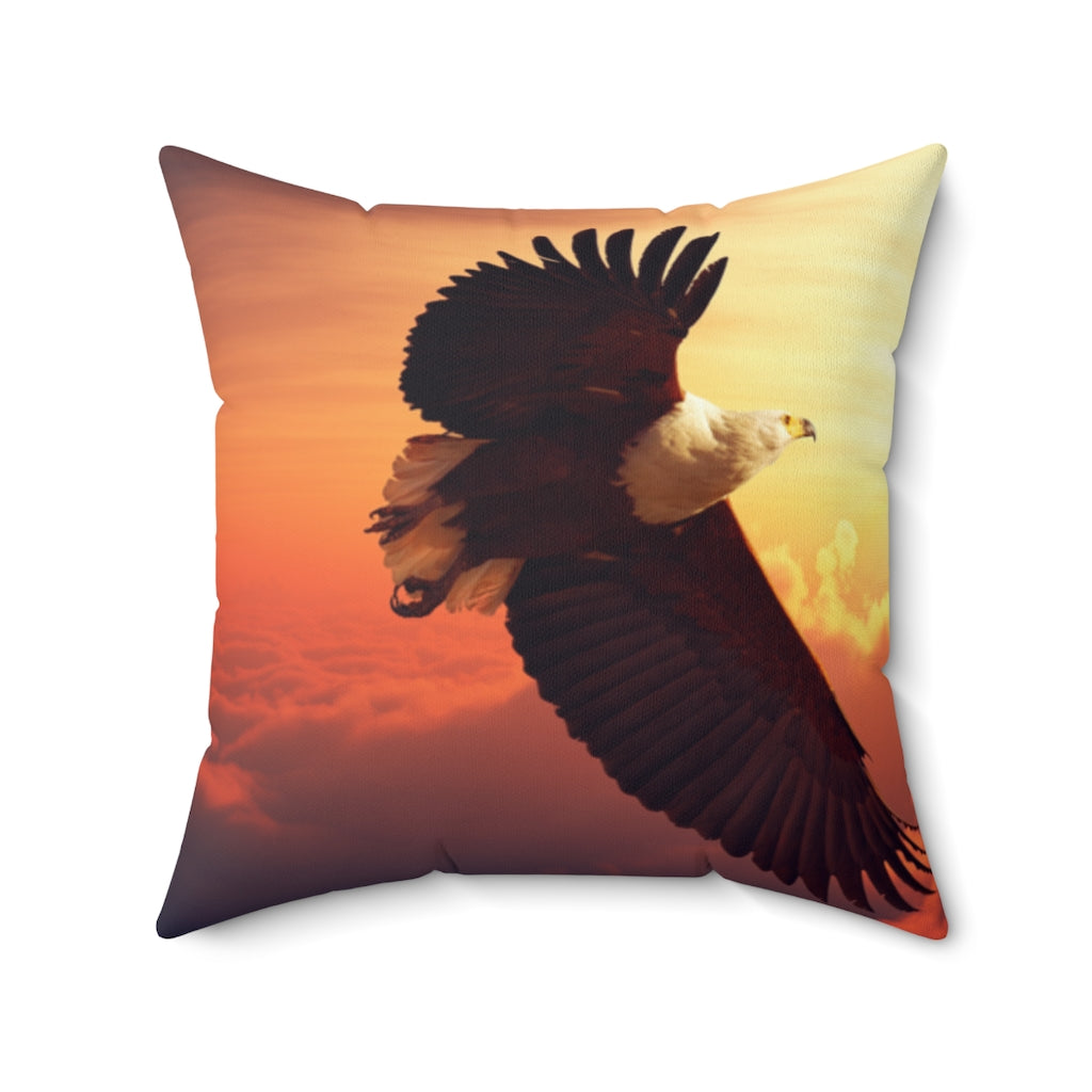 Soaring Eagle Spun Polyester Square Pillow