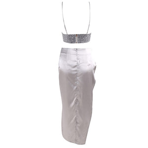 Silver Satin Dress