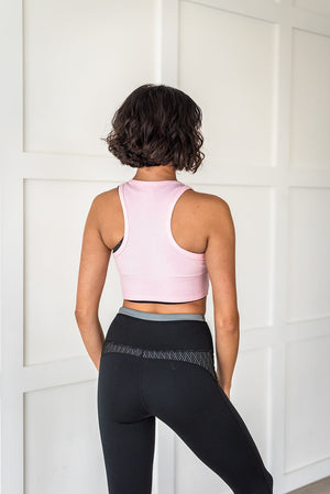 Work It Out Cropped Tank Top- Pink