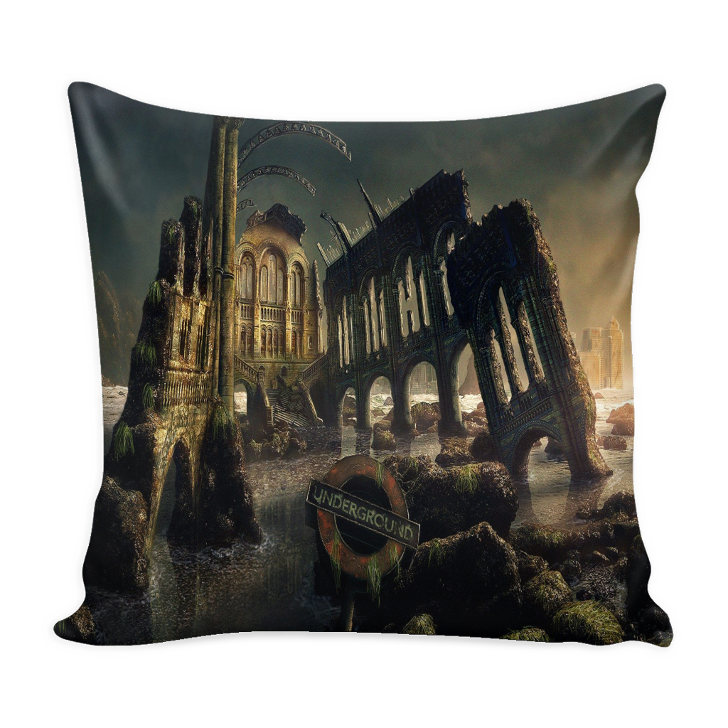 Dark Gothic City Pillow Cover