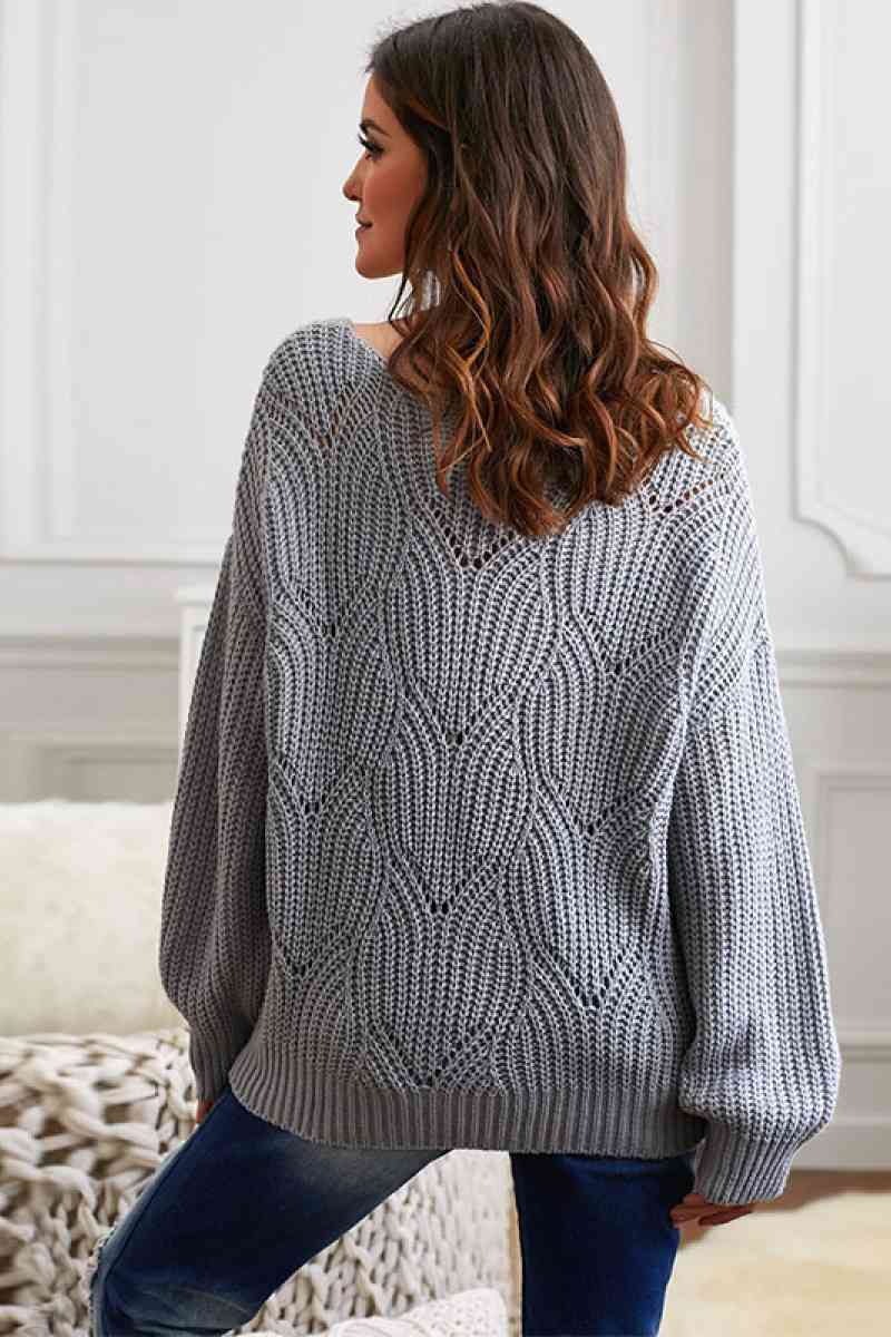 Scoop Neck Drop Shoulder Sweater