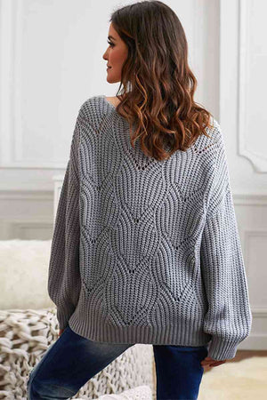 Scoop Neck Drop Shoulder Sweater