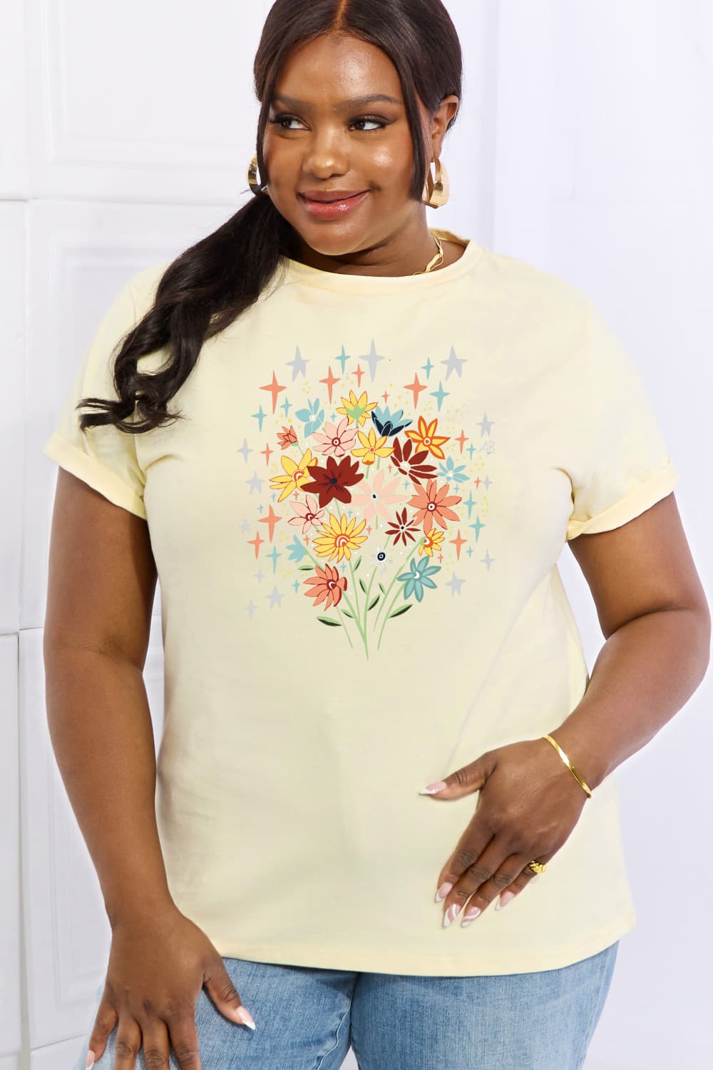 Simply Love Full Size Floral Graphic Cotton Tee