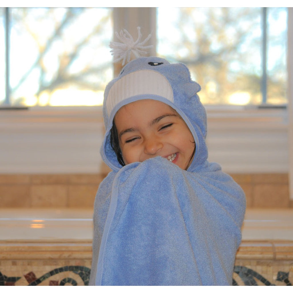 Bamboo rayon Whale Hooded Turkish Towel: Little Kid