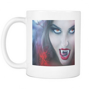 Vampire smile 11 ounce double sided coffee mug