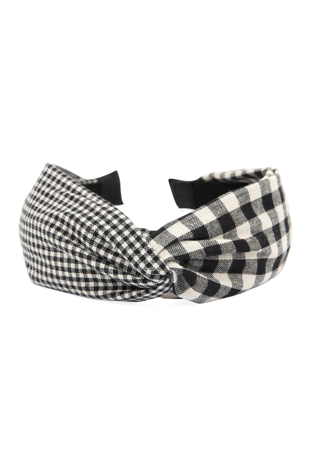 Hdh2367 - Plaid Knotted Fabric Coated Hair Band