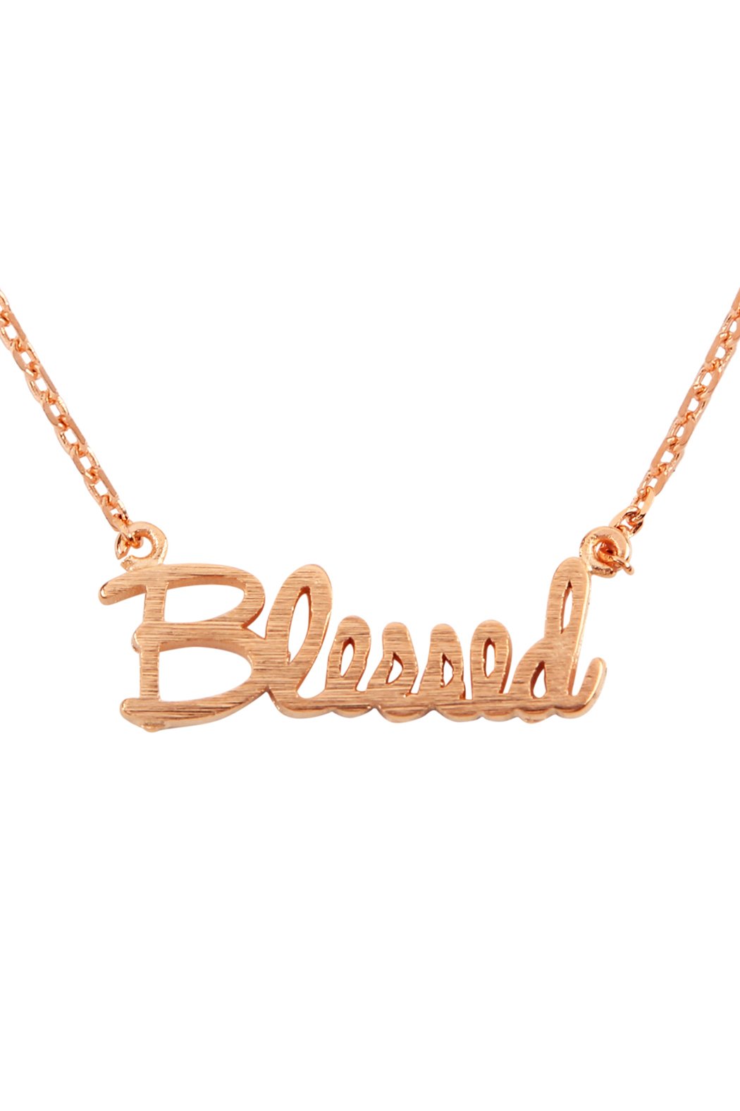 Cast "Blessed" Pendant Necklace