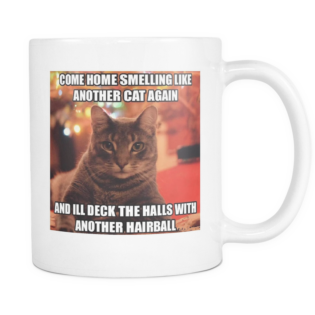 Another hairball cat meme double sided coffee mug 11 ounces