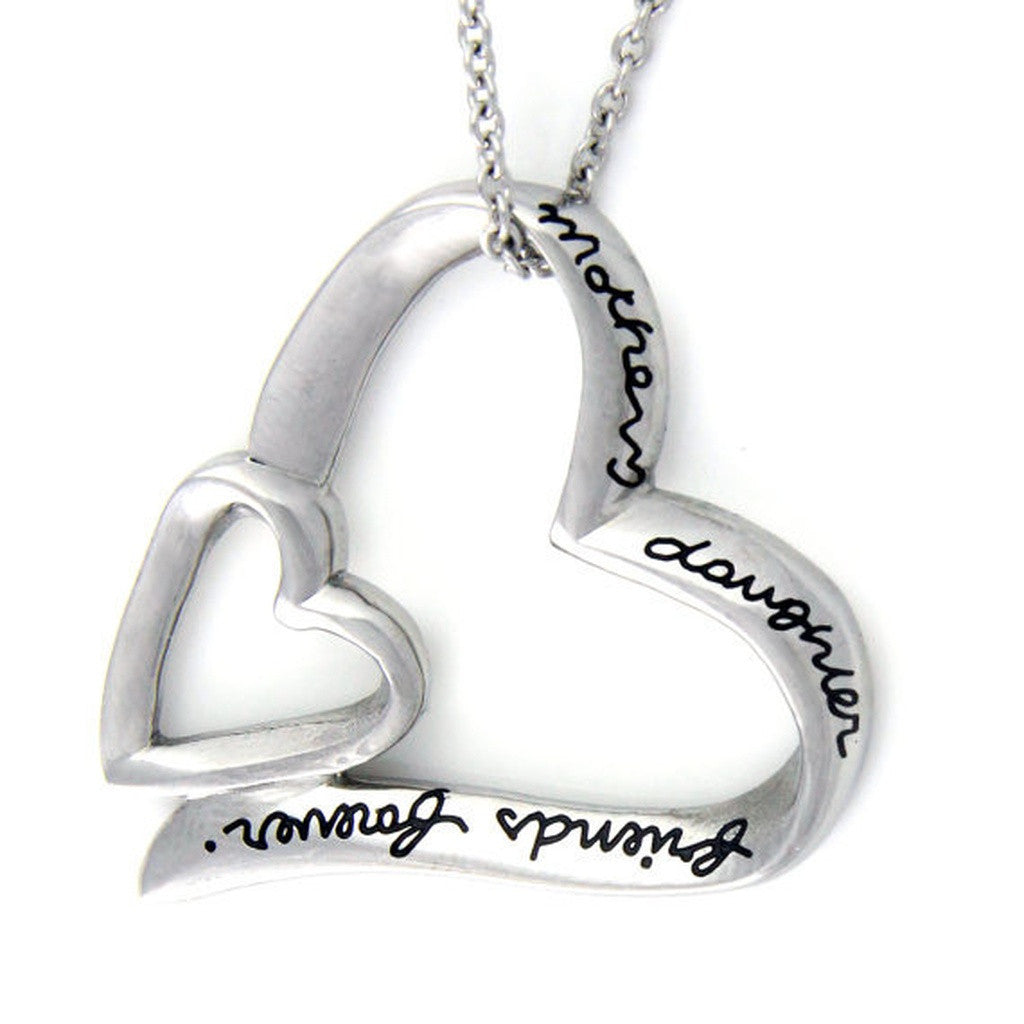 Heart Necklace Mother, Daughter Forever Friends Mother Daughter Necklace