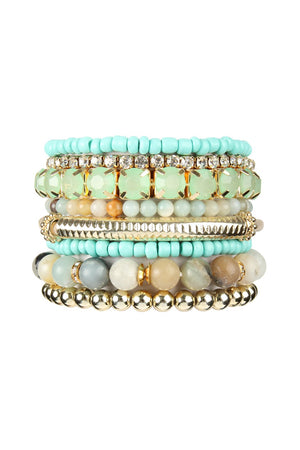 Hdb2269 - Plus Size Stackable Beads Bracelet Set