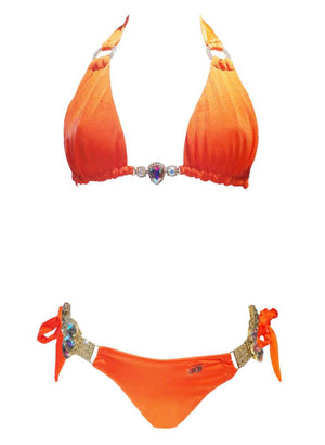Amber Luxury Top & Tie Side Bottom - Orange