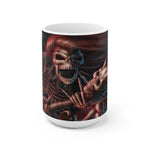 Skull rocker horror White Ceramic Mug