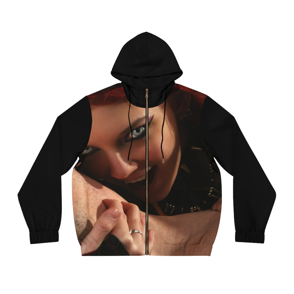 Sexy vampire bites neck Men's Full-Zip Hoodie (AOP) design one