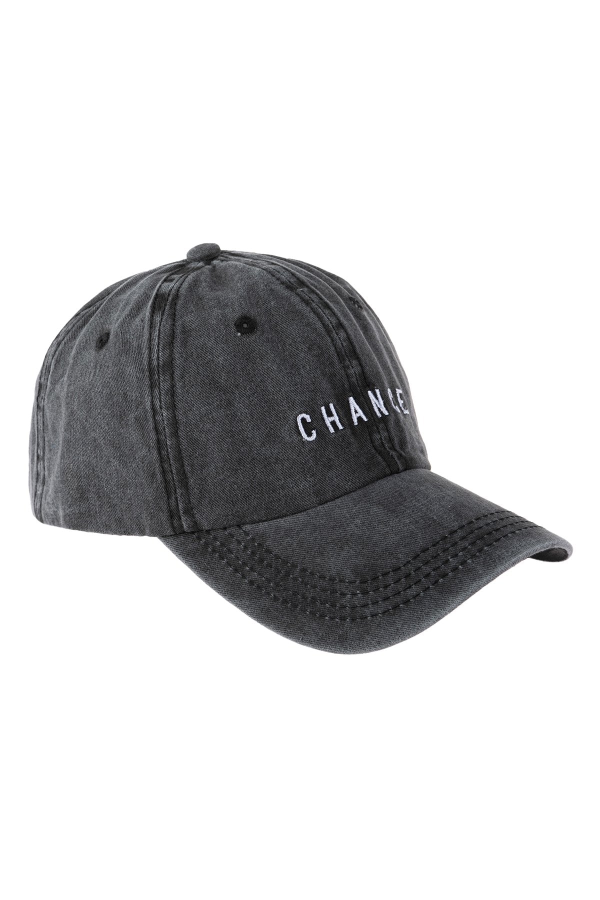 Hdt3228 - "Chance" Embroidered Acid Washed Cap