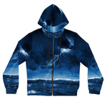 Stormy night at sea Women’s Full-Zip Hoodie (AOP)