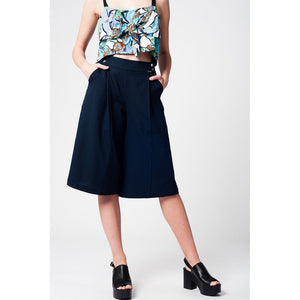 Blue navy pants skirt with silver buttons