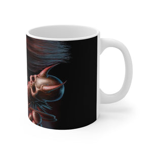 Skull rocker horror White Ceramic Mug