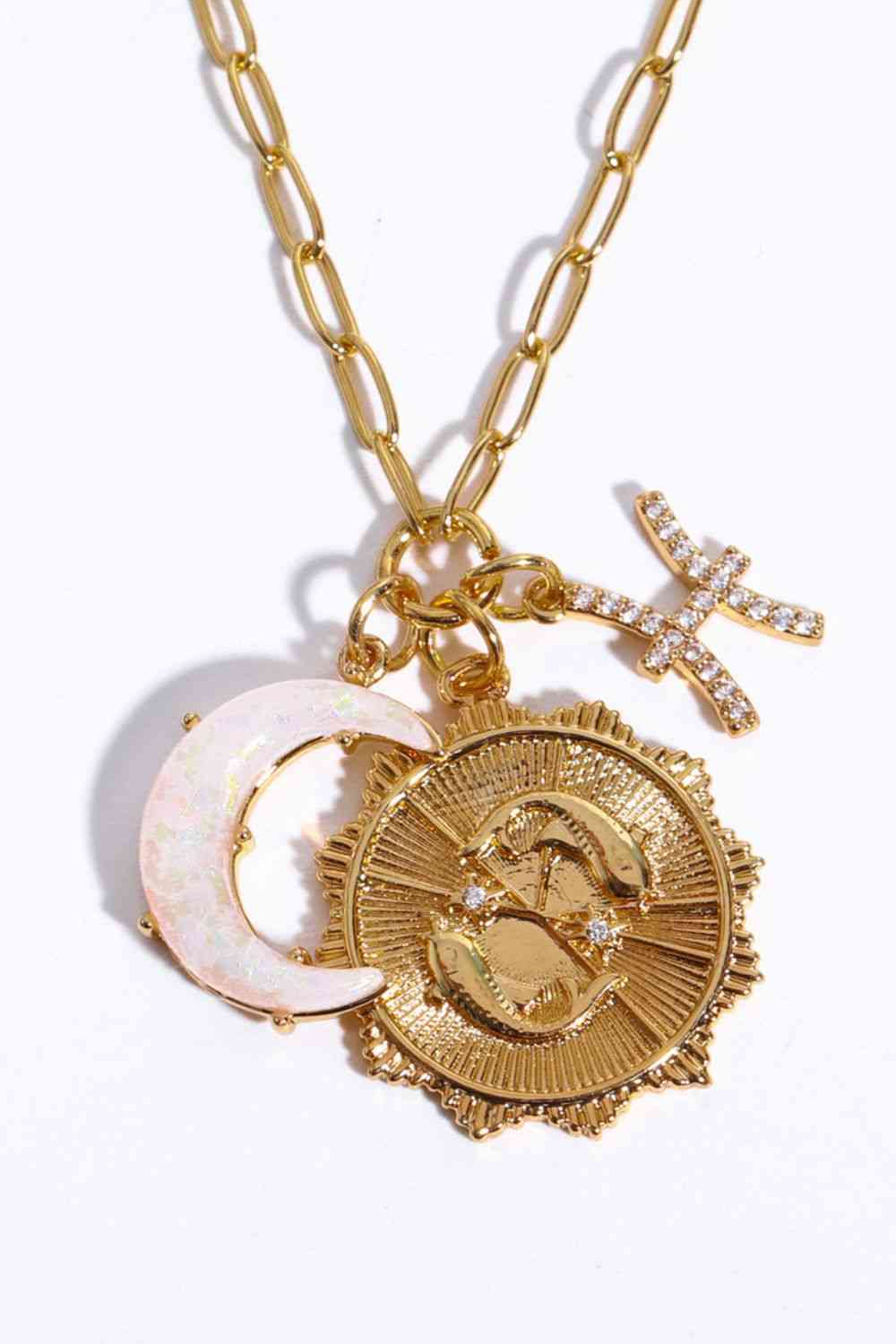 Constellation and Moon Pendant Copper Necklace
