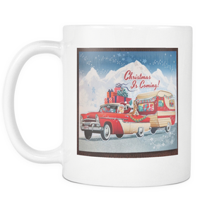 Christmas santa in car 11 ounce coffee mug