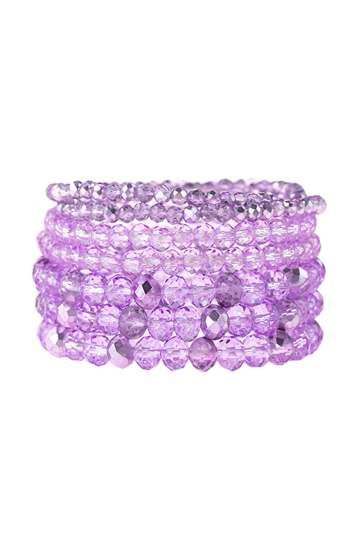 Hdb2750 - Seven Lines Glass Beads Stretch Bracelet
