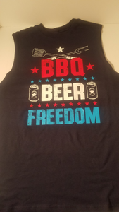 Bbq beer freedom mens sleeveless muscle shirt new