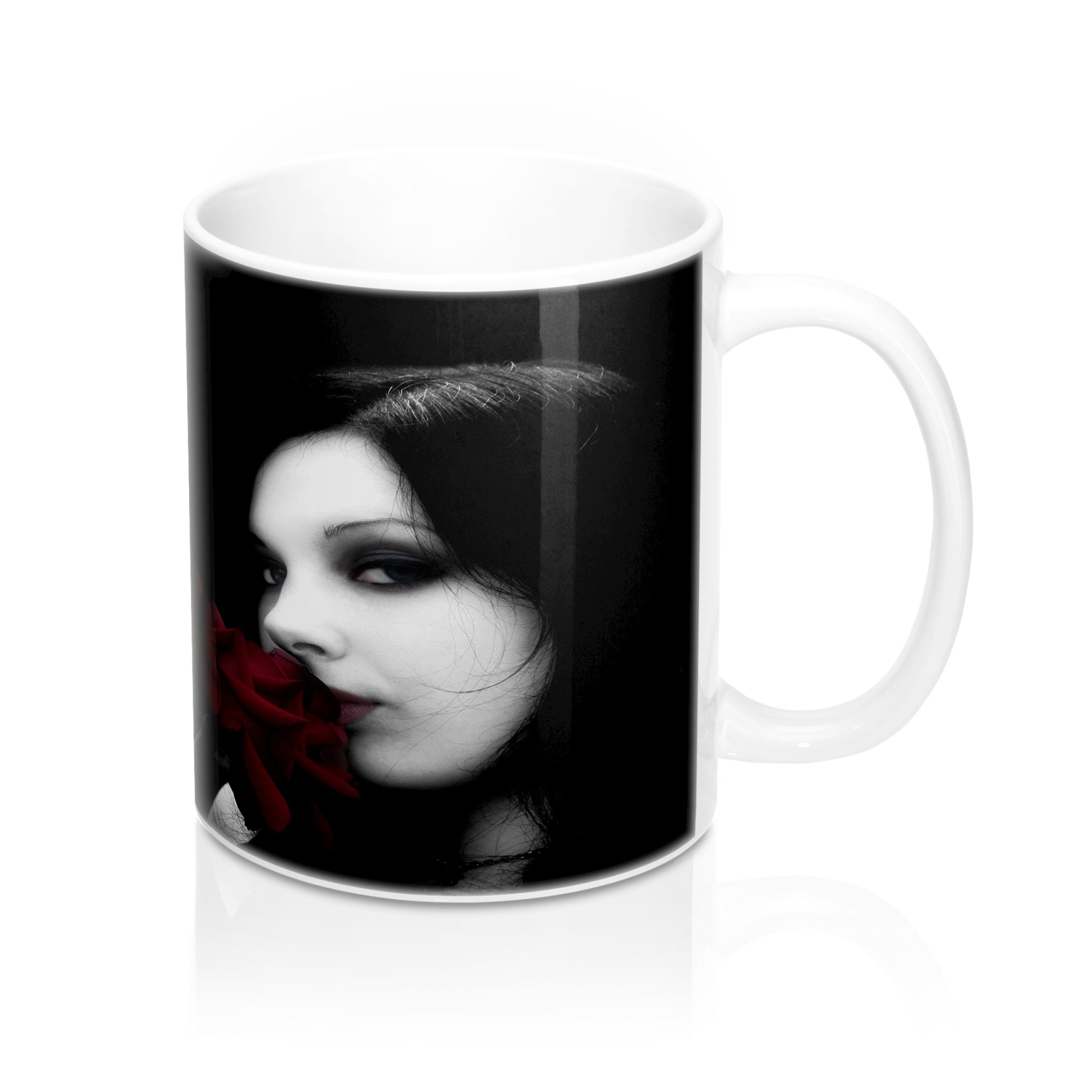Gothic Beauty Kisses Rose wraparound Mugs
