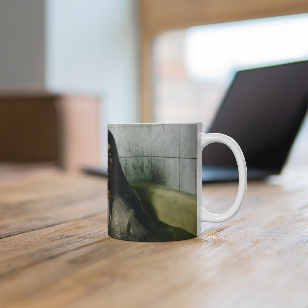 Creepy girl in bathtub Ceramic Mug 11oz