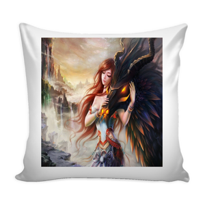 DRAGON AND GIRL FANTASY PILLOW COVER