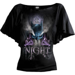 Spiral Direct batman I am the night boatneck bat sleeve top black new with tags