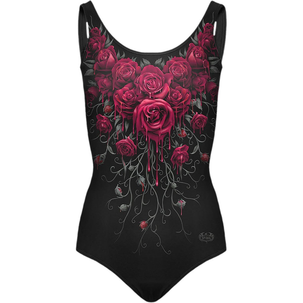 spiral direct blood rose Allover Scoop Back Padded Swimsuit new with tags