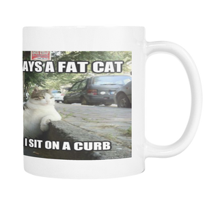 FAT CAT MEME FUNNY 11 OUNCE COFFEE MUG