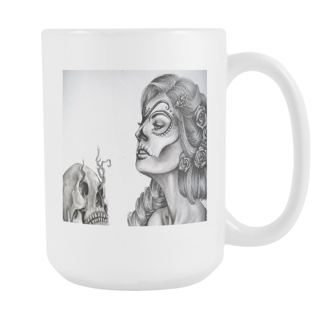 Skull art fantasy double sided 15 ounce coffee mug
