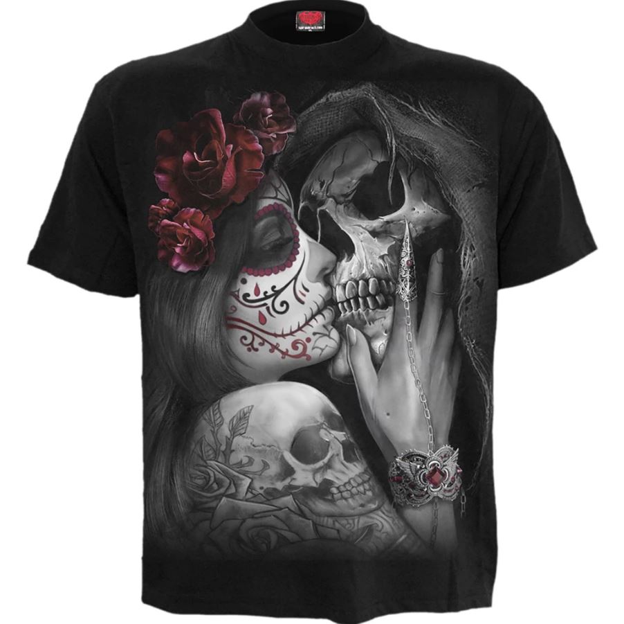 spiral direct dead kiss mens t shirt gothic grim reaper skull