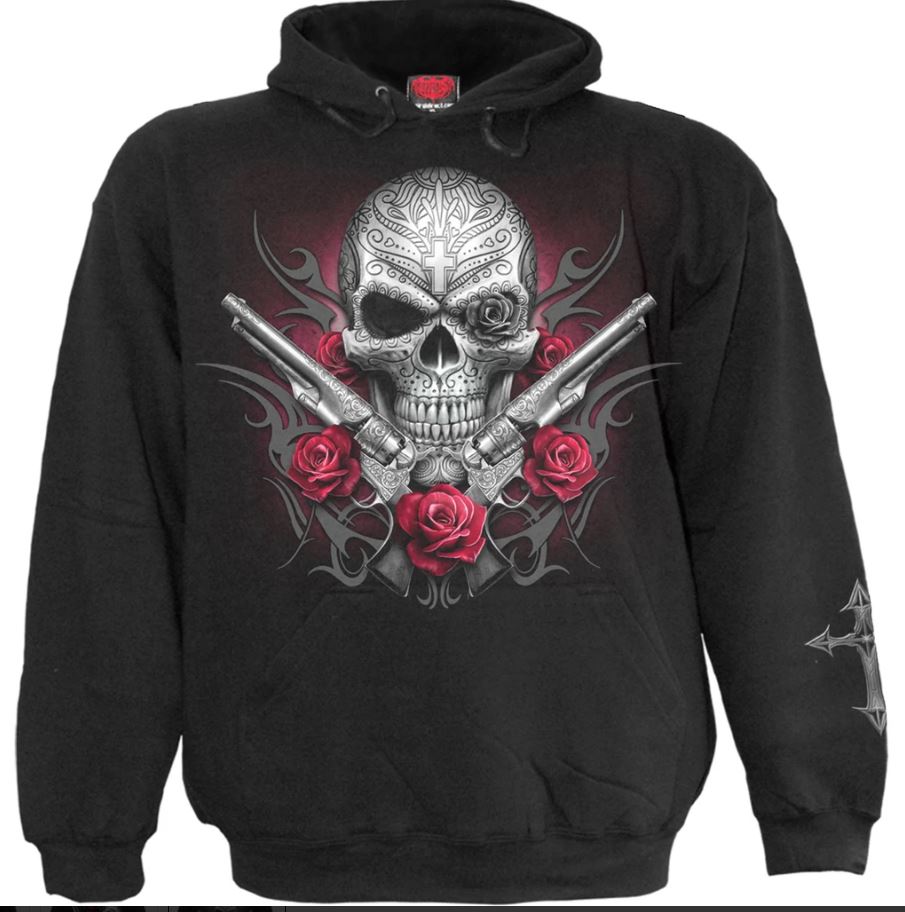 spiral direct Death pistol mens gothic  Hoody Black