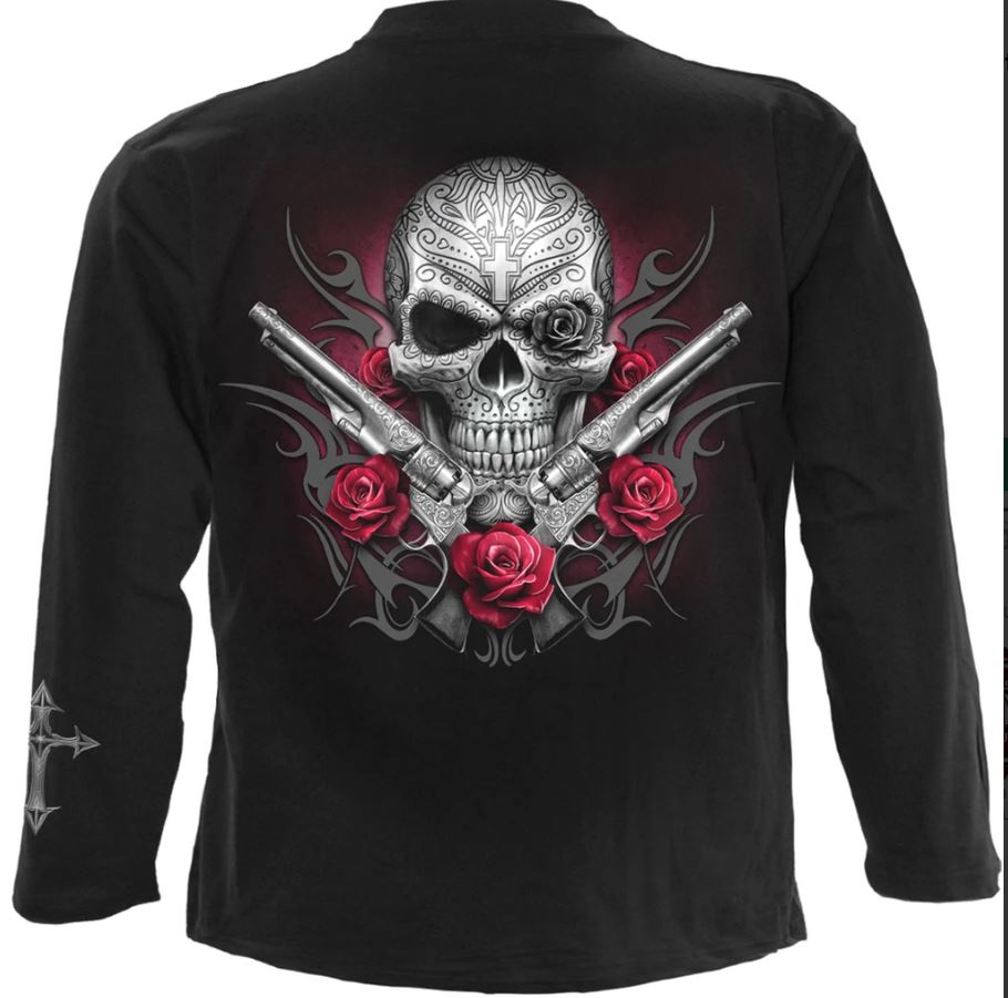 Spiral Direct death pistol gothic mens long sleeve graphic t shirt new