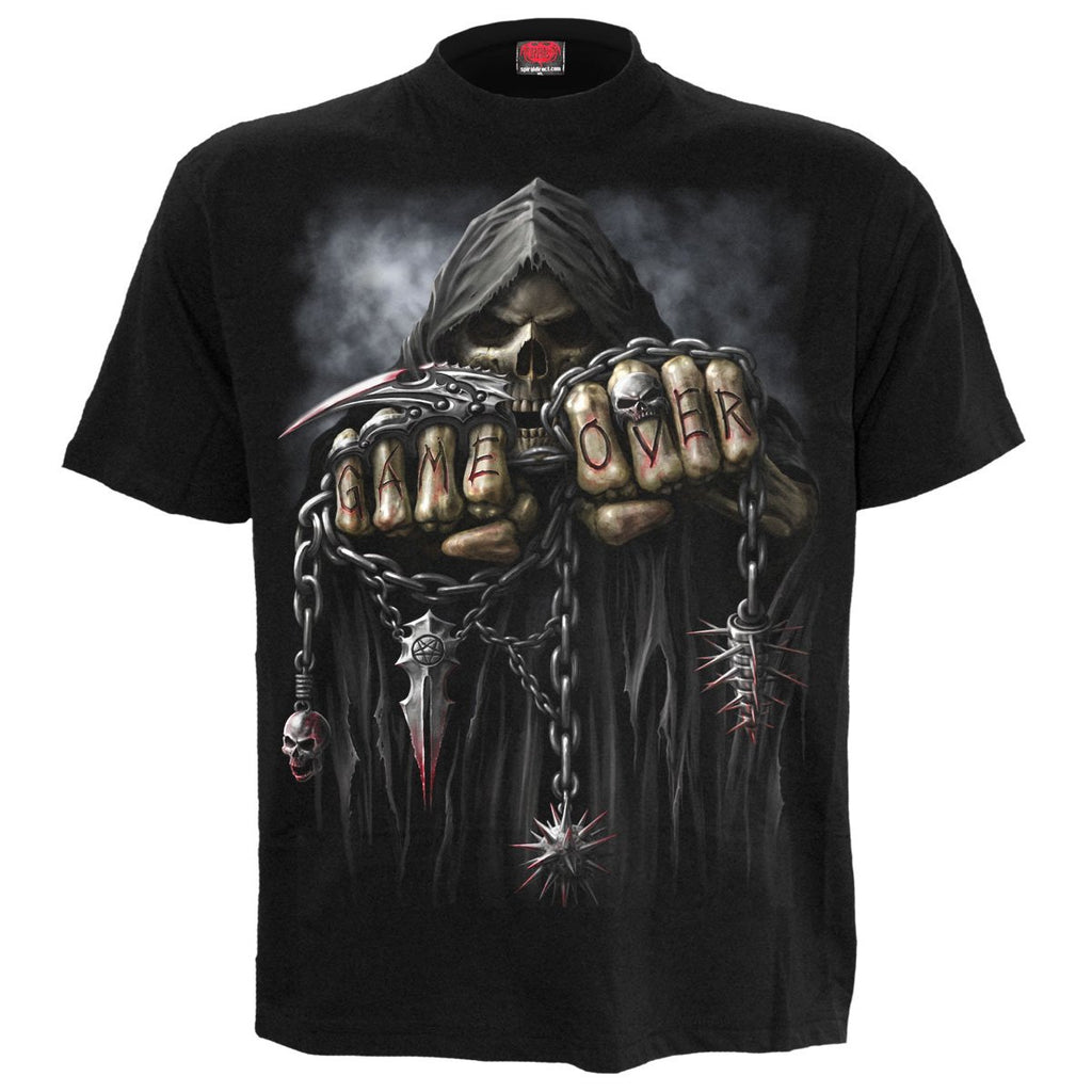 Spiral direct game over gothic mens t shirt skull graphic new