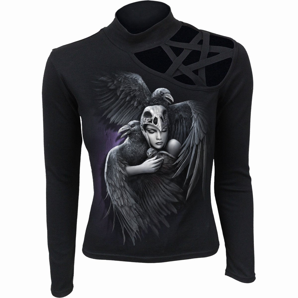 Spiral direct guardian angels Pentagram Shoulder Long sleeve Top gothic new